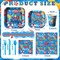 350 Pcs Beach Plates and Napkins Set – Pool Party Supplies for 50 Guests, Summer Disposable Paper Dinnerware Kit with Plates, Cups, Napkins, Cutlery (Forks, Knives, Spoons) for Swim Birthday, Luau